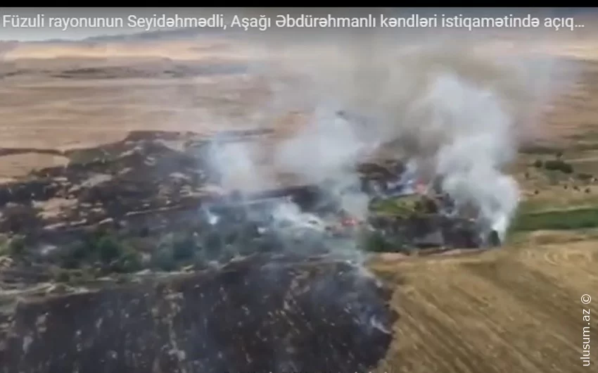 İşğaldan azad olunan ərazilərdə yanğın olub, iki helikopter cəlb olunub