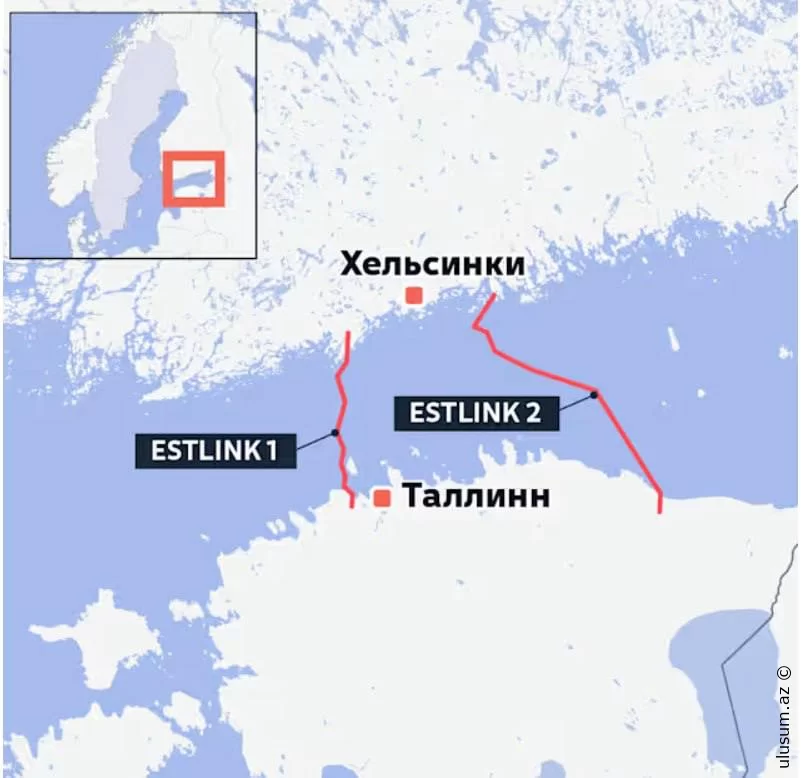 Estoniya ilə Finlandiya arasında mühüm elektrik xətti kəsilib