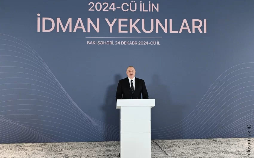 Prezident İlham Əliyev 2024-cü ilin idman yekunlarına həsr olunan mərasimdə iştirak edib