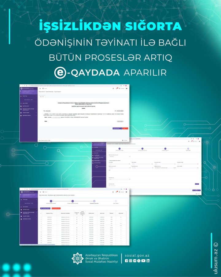 İşsizlik sığortası tam elektronlaşdırıldı