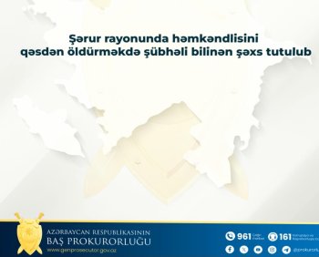 Şərurda həmkəndlisini qəsdən öldürməkdə şübhəli bilinən şəxs tutulub