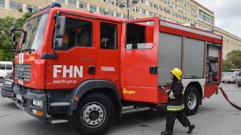 FİN: Sumqayıt ticarət mərkəzində yanğın genişlənməsinə imkan verilməyib - VİDEO