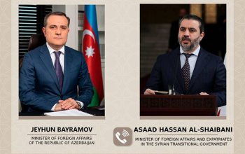 Ceyhun Bayramov suriyalı həmkarı ilə telefonla danışıb
