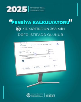 "Pensiya kalkulyatoru”na birinci rübdə 368 min müraciət