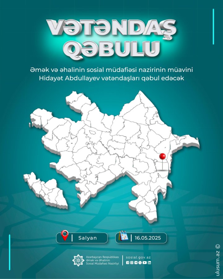 Nazir müavini Hidayət Abdullayev Salyan rayonunda vətəndaşları qəbul edəcək