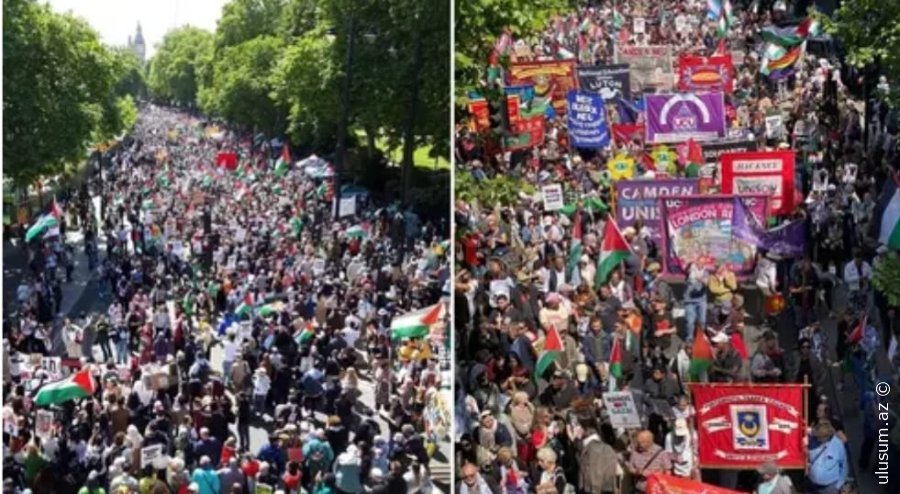 Londonda İsrailə silah satışına etirazlar güclənir