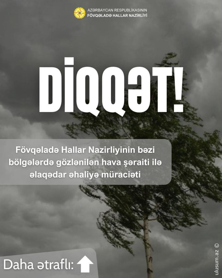 FHN-dən Hava Xəbərdarlığı: Sel, Külək və İldırım Təhlükəsi