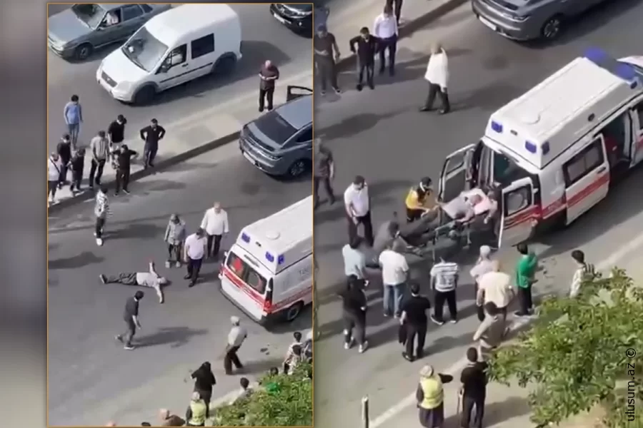 Bakıda yolu keçən yaşlı kişini maşın vurdu - VİDEO