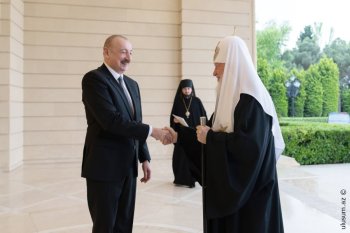 Prezident İlham Əliyev Moskvanın və Bütün Rusiyanın Patriarxı Kirill ilə görüşüb