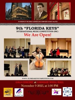 ABŞ-də Üzeyir Hacıbəylinin 140 illik yubileyinə həsr edilən IX “Florida Keys” Beynəlxalq Musiqi Müsabiqəsi