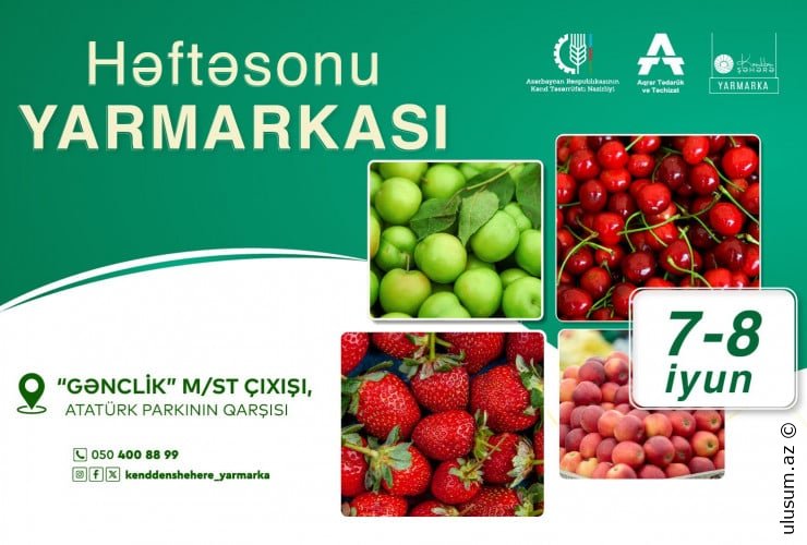 Bakıda “Kənddən Şəhərə” həftəsonu yarmarkası təşkil olunacaq