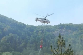 Füzulidə açıq ərazi yanır, helikopter cəlb olunub