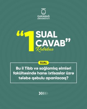 ELAN:  Qarabağda Tibb təhsili başlayır