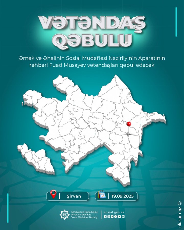 Fuad Musayev Şirvanda vətəndaşları qəbul edəcək