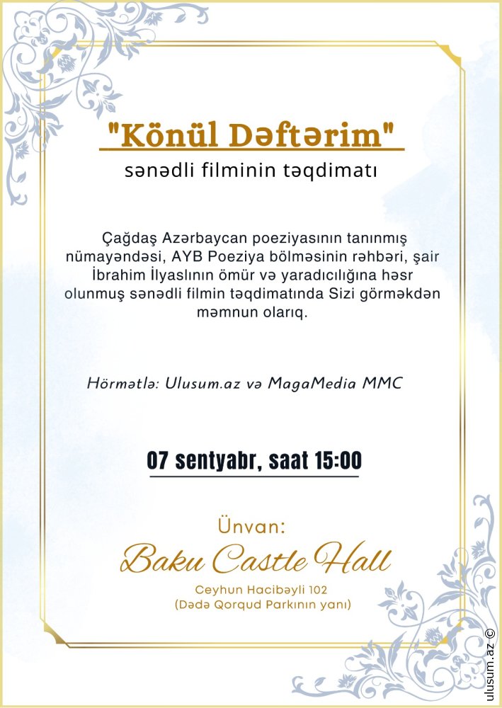 “Könül Dəftərim” sənədli filminin möhtəşəm təqdimat mərasimi keçirildi - FOTO - VİDEO