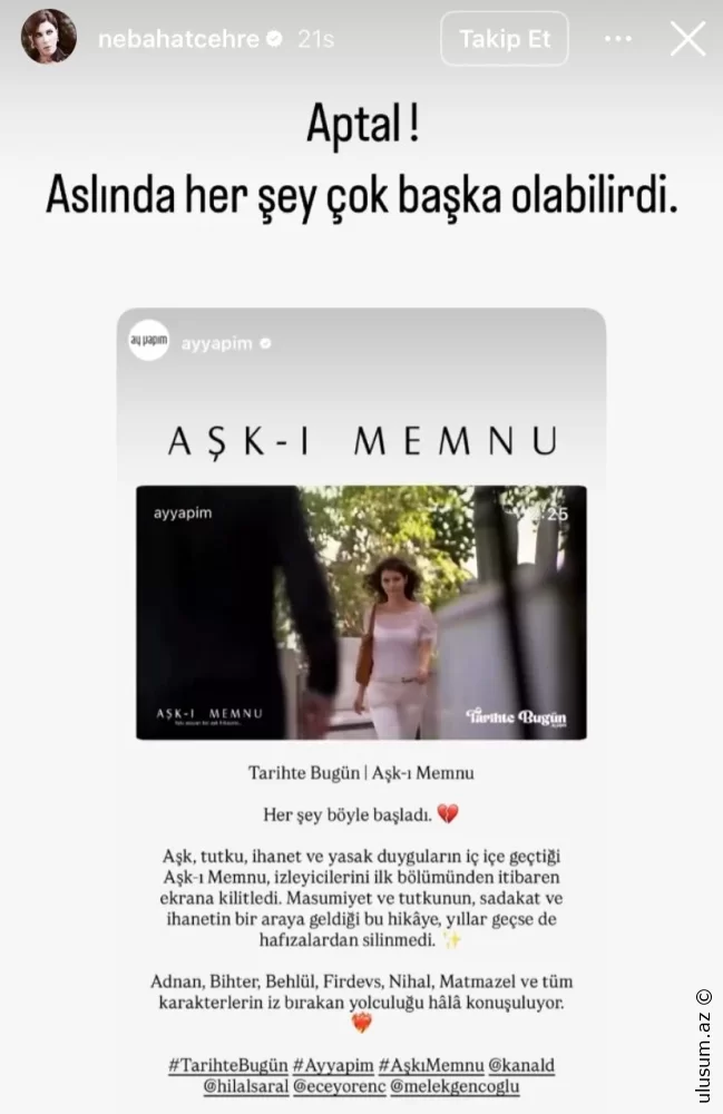 Nebahat Çehre-dən nostalji paylaşım- "Aşk-ı Memnu" sevənləri həyəcanlandı