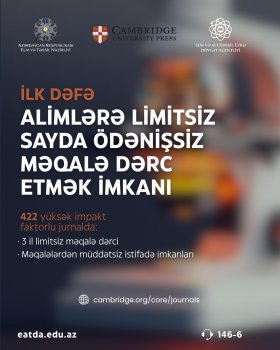 Azərbaycanlı alimlərə “Cambridge Press” jurnallarında ödənişsiz nəşr imkanı