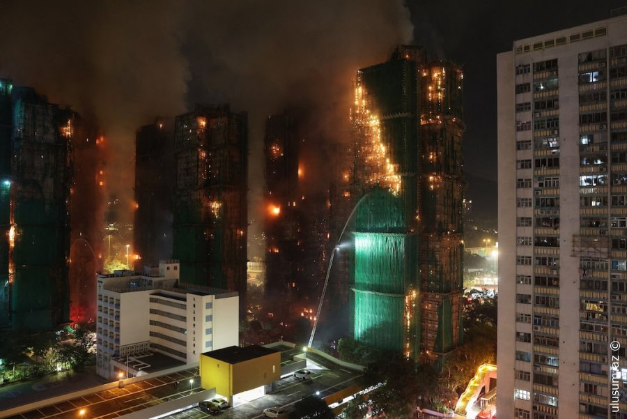 Honq-Konqda yanğınla bağlı araşdırmalar davam edir: Tikinti şirkətində axtarış aparıldı