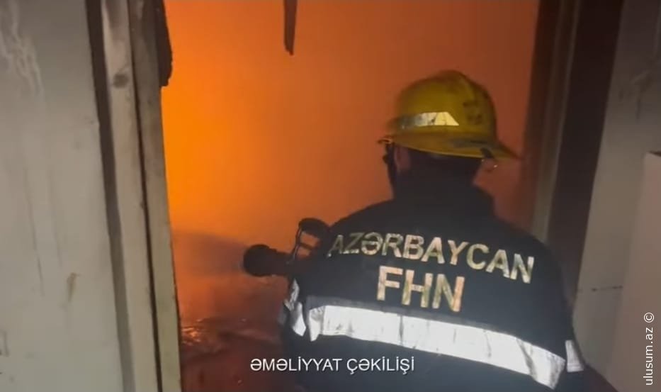 Nərimanov rayonunda  fərdi yaşayış evində yanğın baş verib   VİDEO