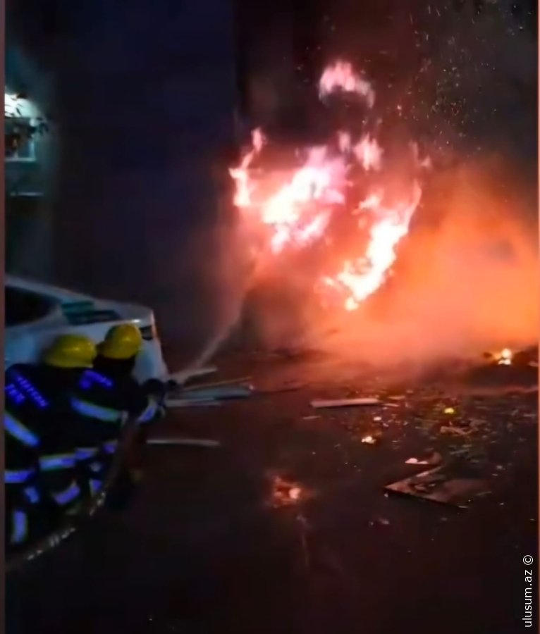 Yasamal rayonunda obyektdə yanğın baş verib