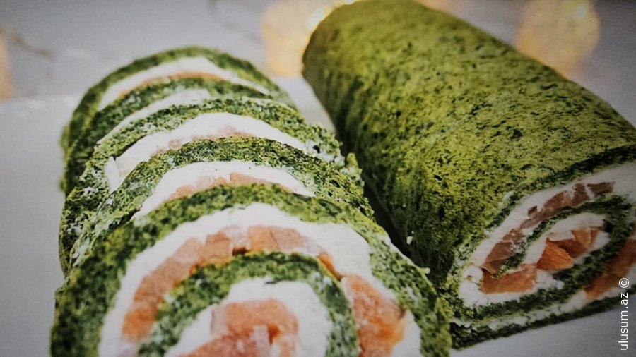 Azduzlu qızılbalıqlı ispanaq ruleti