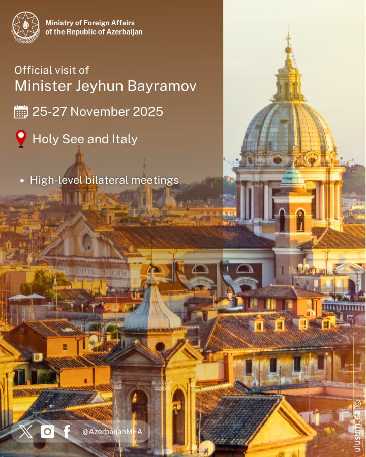 Ceyhun Bayramov İtaliyaya getdi