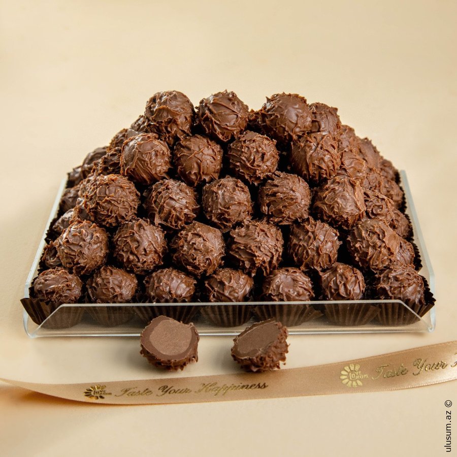 Portağallı Acı Şokoladlı Trüfellər