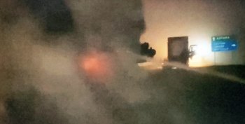 Ələt-Astara magistral avtomobil yolunda yük avtomobili yanıb   VİDEO