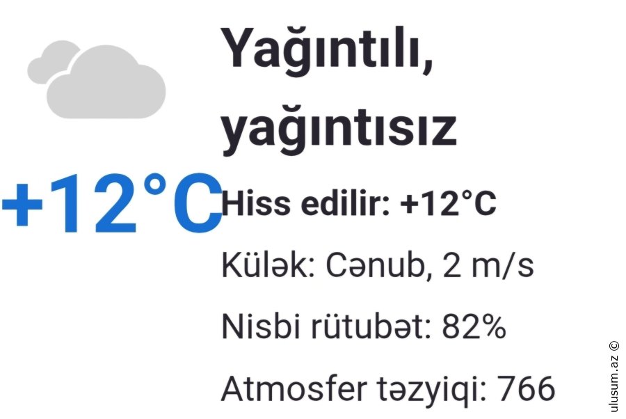 Bu gün hava necə olacaq?