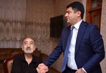 Ağstafa RİH başçısı Seymur Orucov tanınmış şair Qurban Həmid oğlu ilə görüşüb