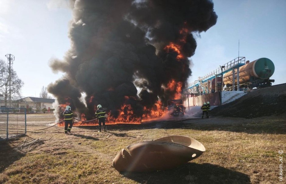 Qazaxda yanacaqdaşıyan avtomobil yandı FOTO - VİDEO YENİLƏNİB