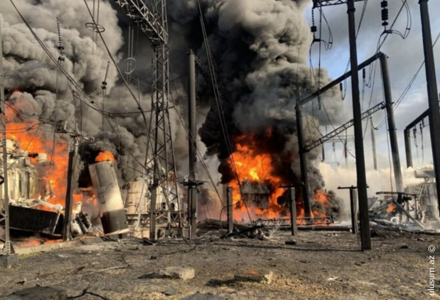 Rusiyanın zərbələri nəticəsində Kiyevin 60 faizi işıqsız qalıb