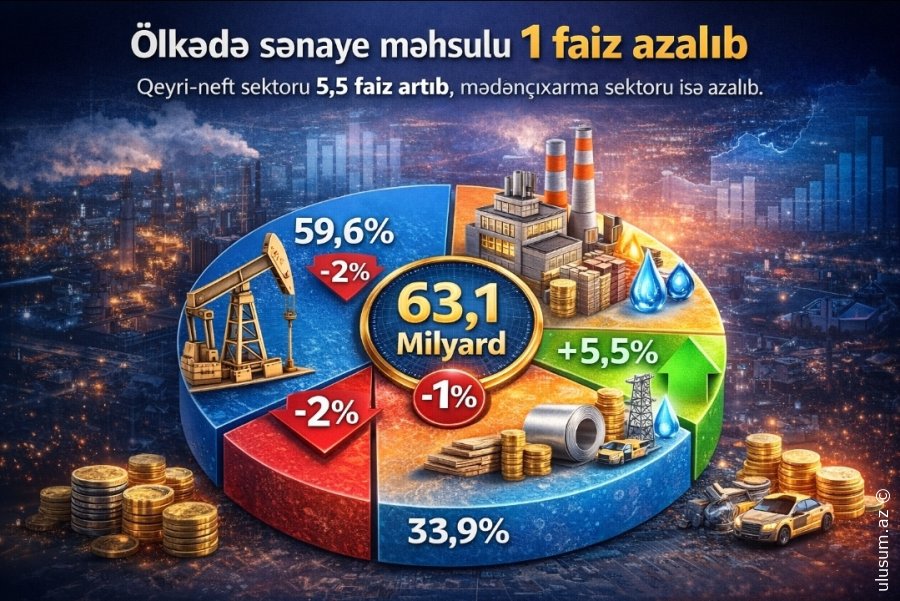 Ölkədə sənaye istehsalı 1 faiz azalıb