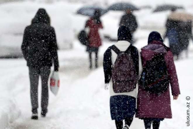Qarlı hava ucqar kənd məktəblərində davamiyyətə təsir edib