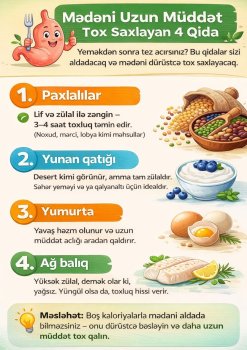 Mədəni Uzun Müddət Tox Saxlayan 4 Qida