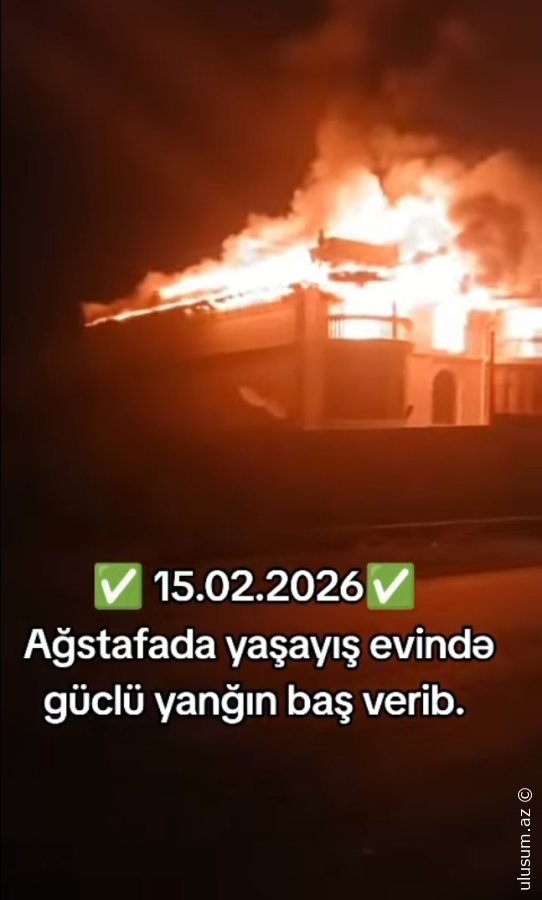 Ağstafa kəndində fərdi evdə güclü yanğın   VİDEO